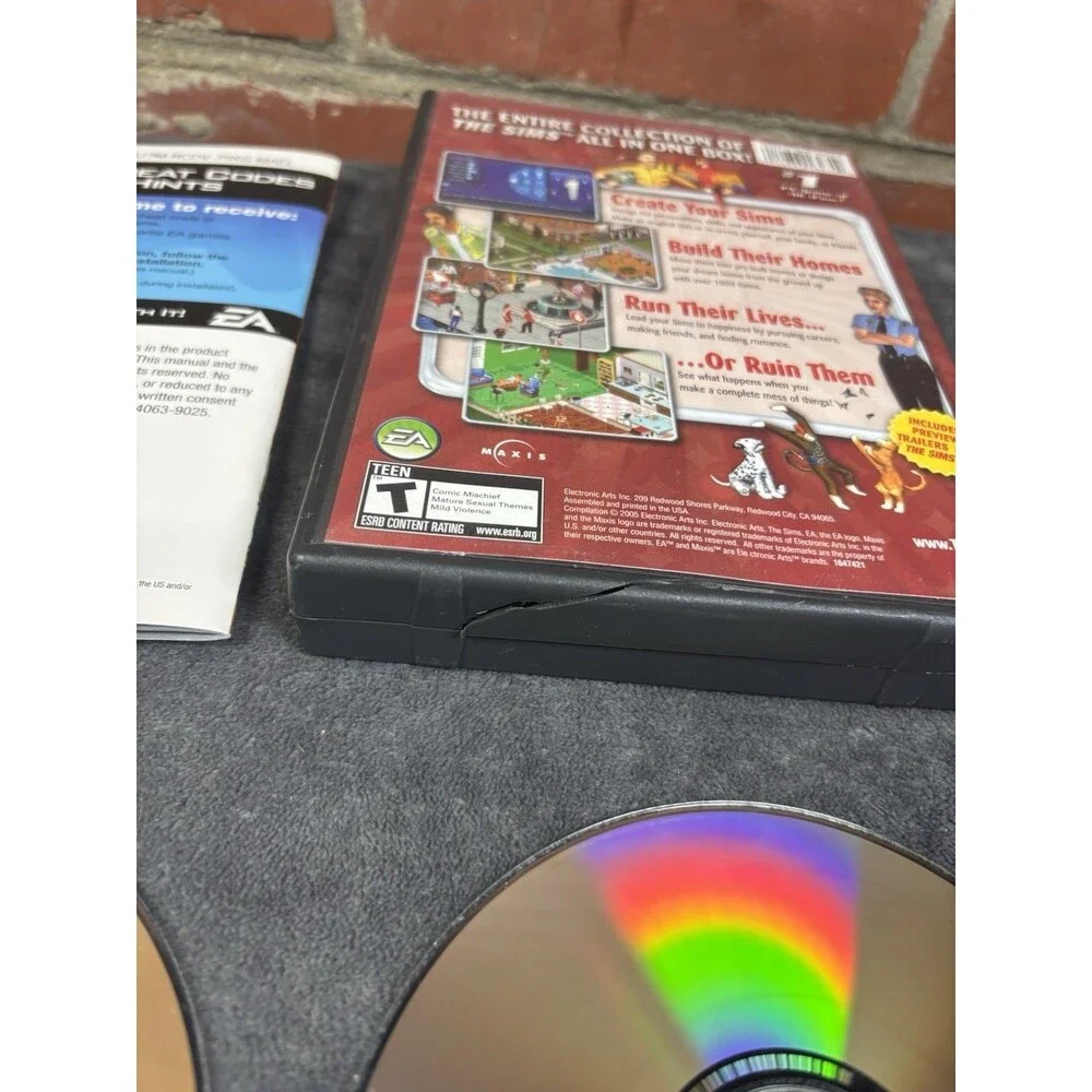 The Sims Complete Collection PC Windows, 2005 4 Disc Case, Manual
